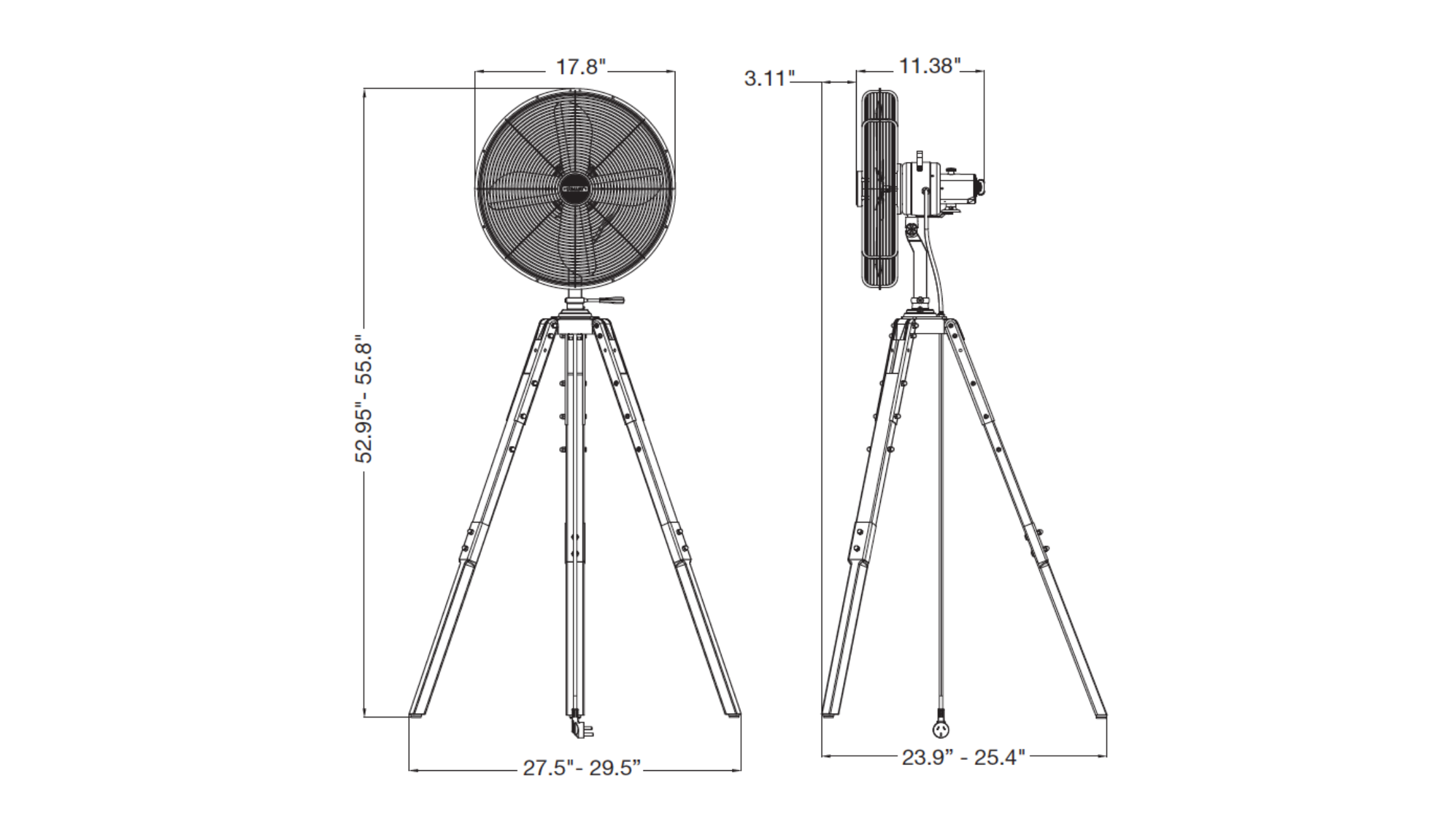 star tripod size sheet