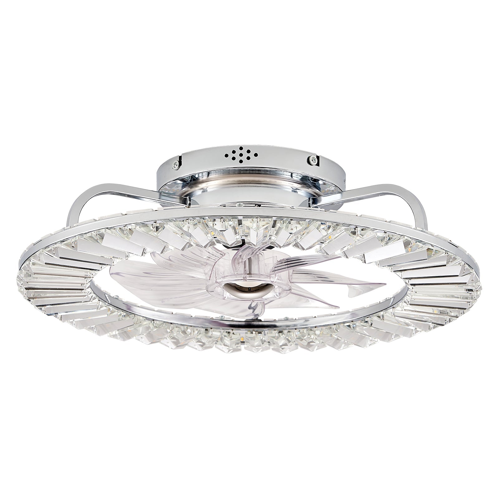 Blanca Ceiling 13" Smart Fan APP Control Light Chandelier, 6-Speed, Reverse, Natural Wind, Sleep Mode, 20W DC Motor, LED: Dimmable, Color Temperature, RGB, Timer, No Controller, 72W